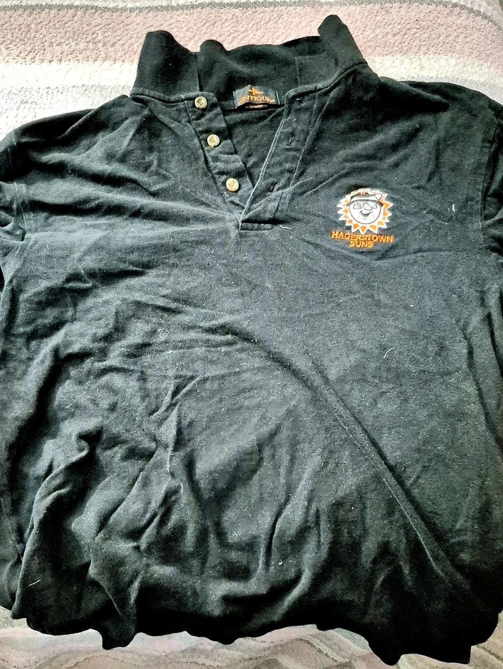 Antigua Hagerstown Suns Polo Black & Orange Size Medium